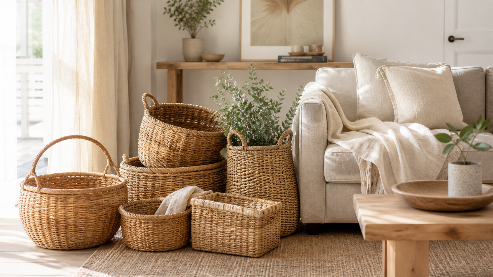 راهنمای خرید سبد حصیری: چه مدل، جنس و سایزی برای خانه شما مناسب است؟