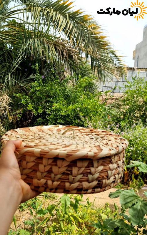 سبد نان حصیری پنگاش ۳۰ سانتیمتر | دستبافت از برگ نخل - سوغات بوشهر